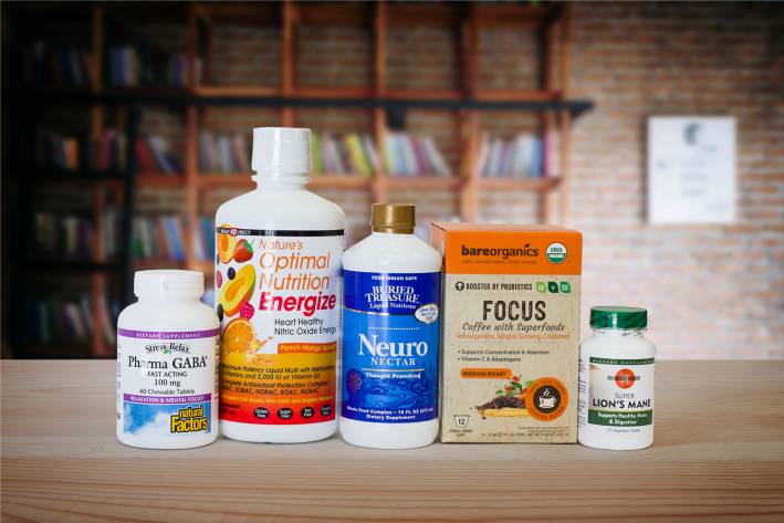 A selection of all-natural products intended to keep you focused and energized.