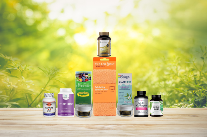 assortment of supplements and natural products