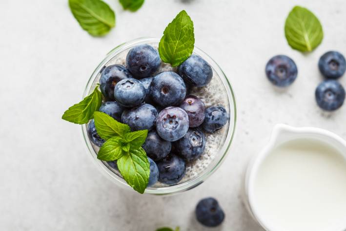 Lemon Blueberry Chia Pudding