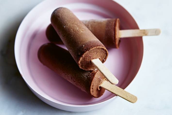 Mocha Vietnamese-Style Lollies in a pink dish.