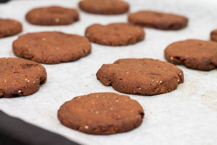 a plate of chocolate refrigerator cookies
