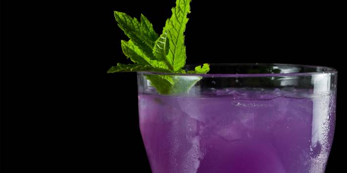 non-alcoholic grape mint drink with pineapple