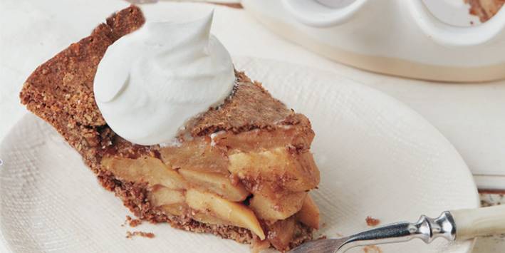 A slice of gluten-free apple pie