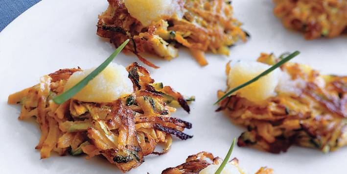 Sweet Potato and Zucchini Latkes