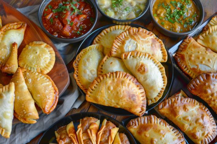 empanadas with salsa