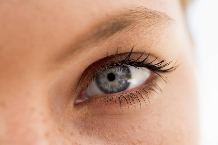 a closeup of a woman's eye