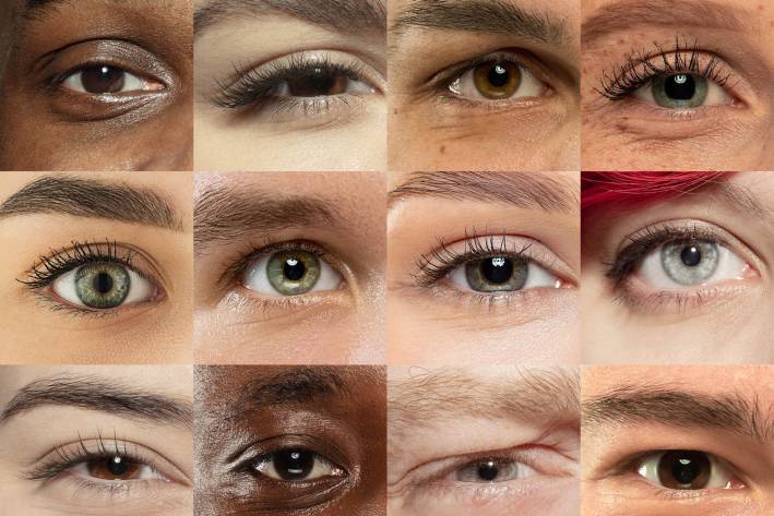 a collage of different people's eyes