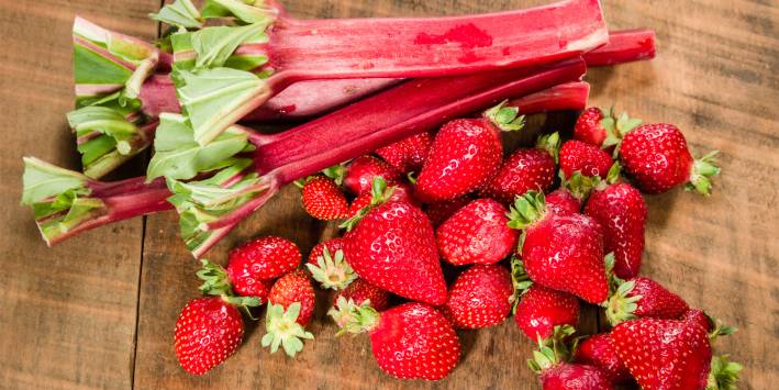 Rhubarb and Strawberries