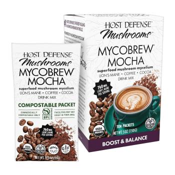 boxes of Host Defense Mushrooms MycoBrew Mocha