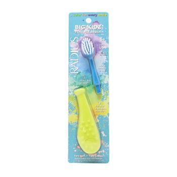 Radius Big Kidz toothbrush in chartreuse and blue. 