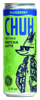 bottle of CHUH Oat Milk Matcha Latte Blueberry