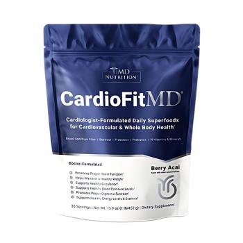 Blue and white bag of 1MD CardioFitMD 