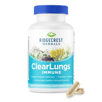 Product shot of RidgeCrest Herbals ClearLungs Immune