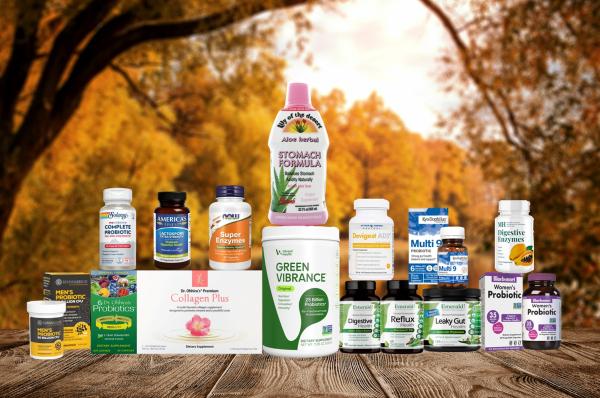 assortment of supplements and all-natural products