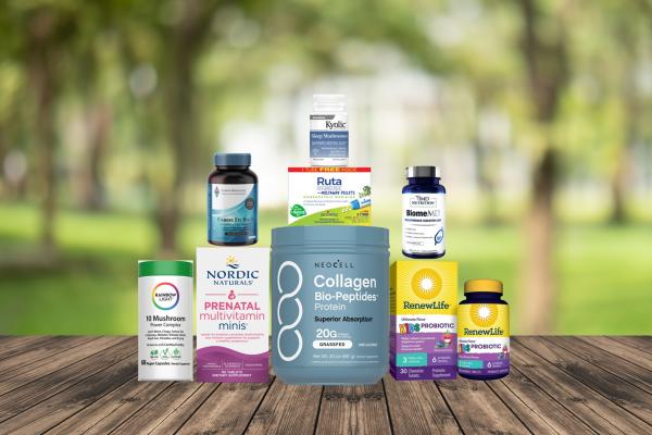 assortment of supplements and all-natural products