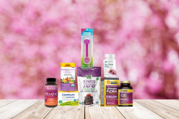 assortment of supplements and all-natural products