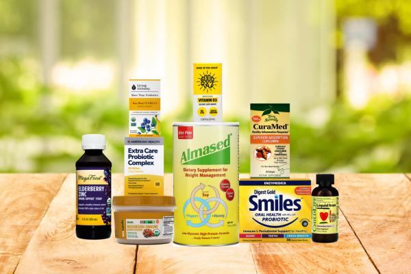 a selection of all-natural supplements