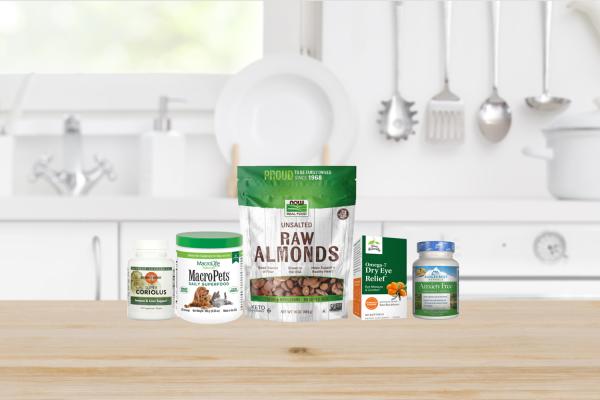 a selection of all-natural supplements and foods