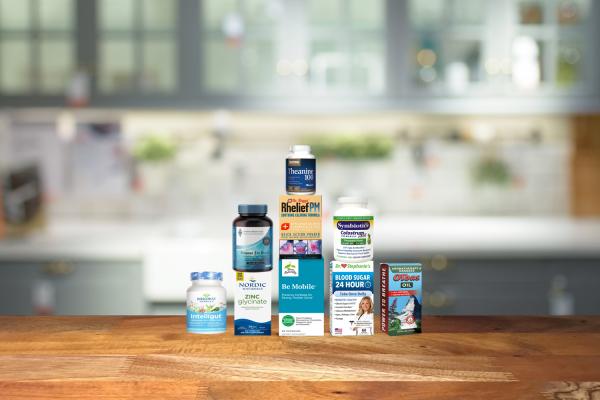 a selection of all-natural supplements