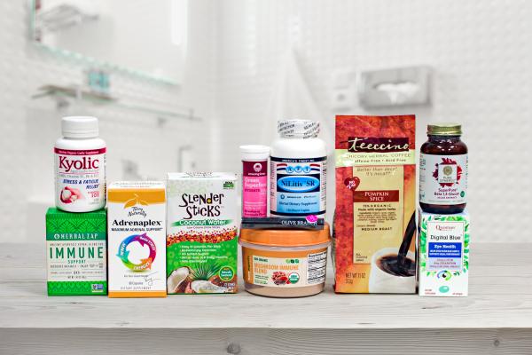a collection of all-natural foods and supplements
