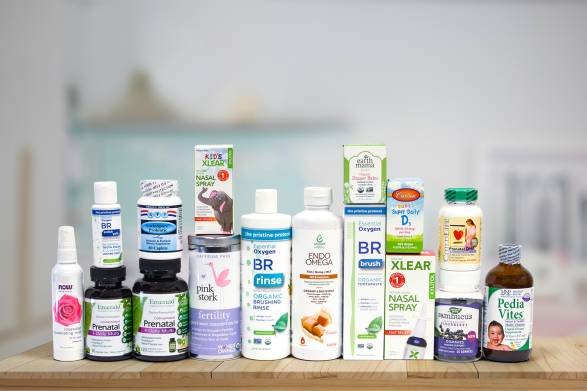 a selection of all-natural products for babies on the way and their mothers
