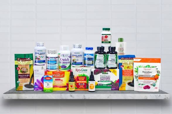 a selection of all-natural supplements for immunity