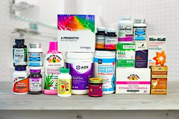 a curated selection of all-natural remedies for digestive issues