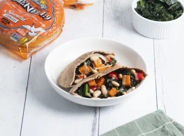 pita bread stuffed with roasted veggies