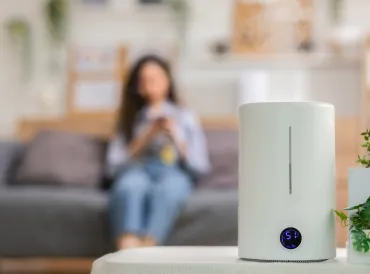 a woman inside with a diffuser