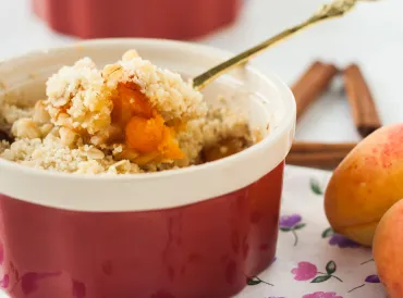 Peach and Apricot Crisp with Cashew Oat Topping