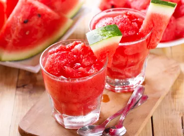 glasses of watermelon and fruit juice