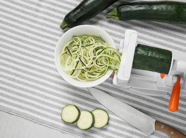 making zoodles with a spiralizer
