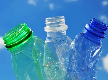 used and crushed plastic bottles