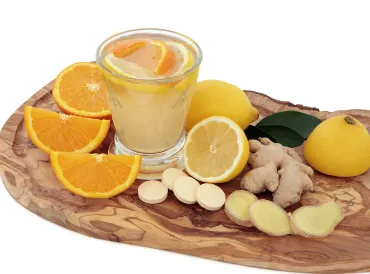 a vitamin health tonic with oranges